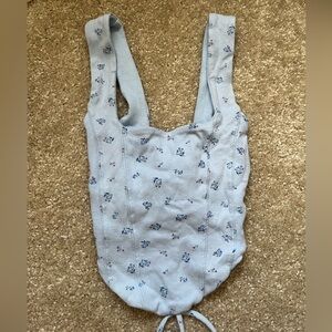 Cotton On Corset Style Blue Floral Top NWT
